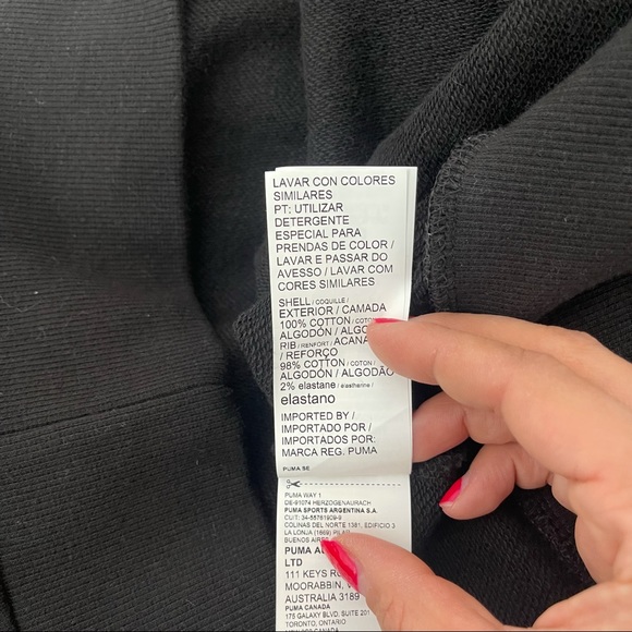 Puma Men's Black/White Logo Kangaroo Hoodie Medium NWT - Picture 5 of 6